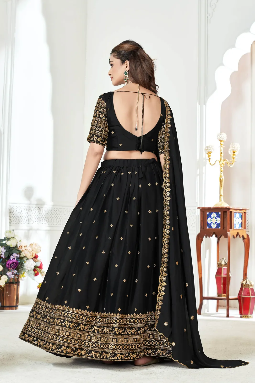 Women's Embroidered Shimmer Lehenga Choli with Sequins Work Nisarg HaldiRango - Image 21