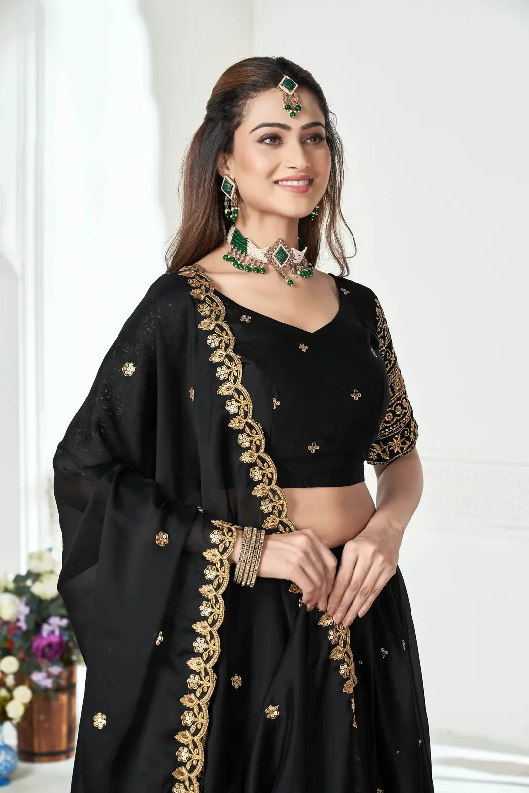 Women's Embroidered Shimmer Lehenga Choli with Sequins Work Nisarg HaldiRango - Image 24