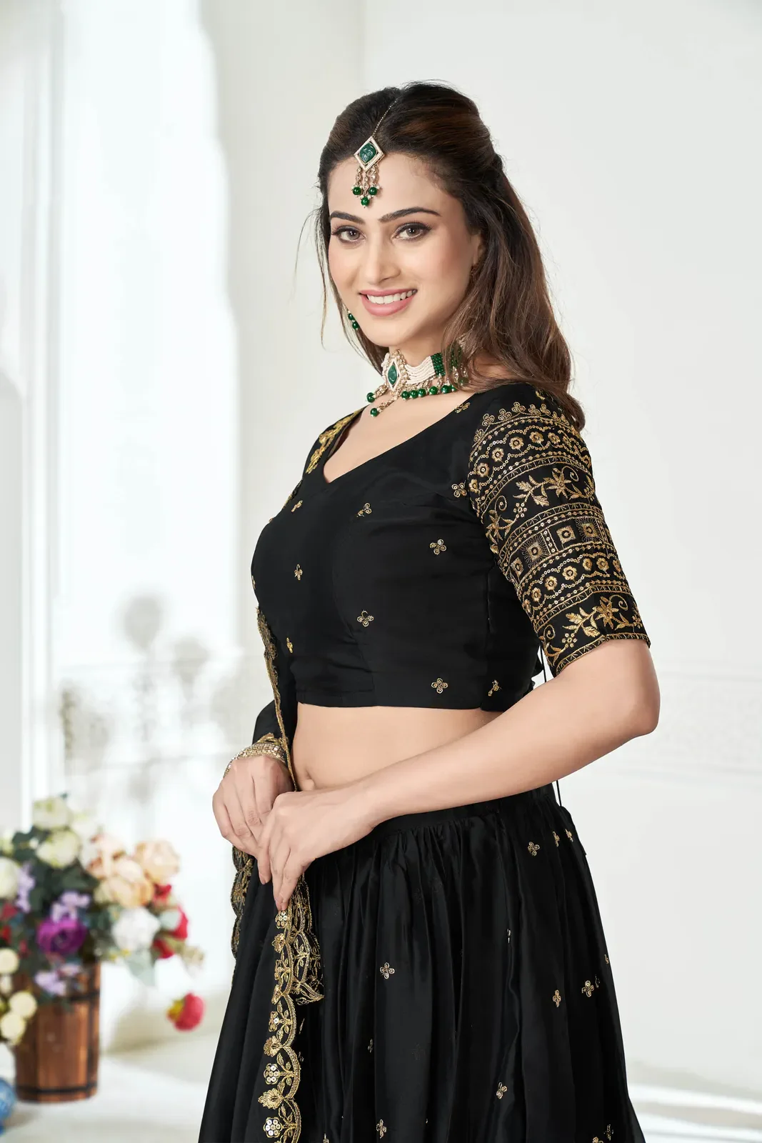 Women's Embroidered Shimmer Lehenga Choli with Sequins Work Nisarg HaldiRango - Image 25