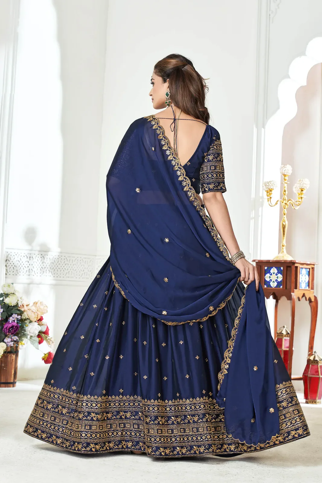 Women's Embroidered Shimmer Lehenga Choli with Sequins Work Nisarg HaldiRango - Image 28