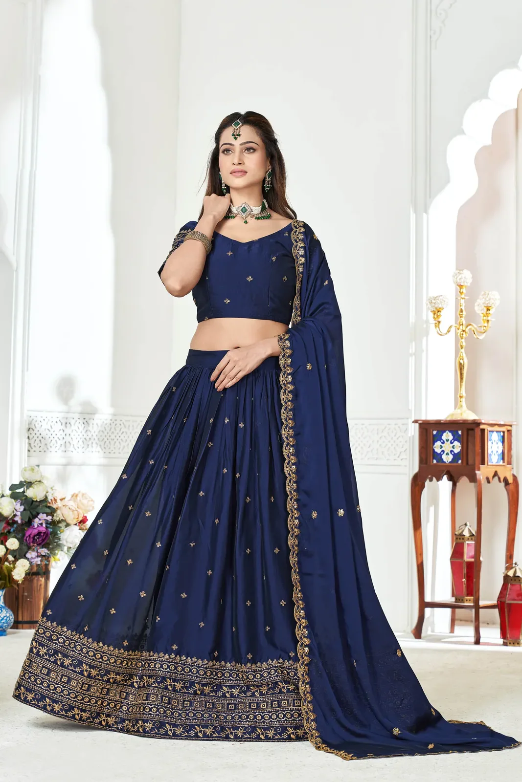 Women's Embroidered Shimmer Lehenga Choli with Sequins Work Nisarg HaldiRango - Image 30