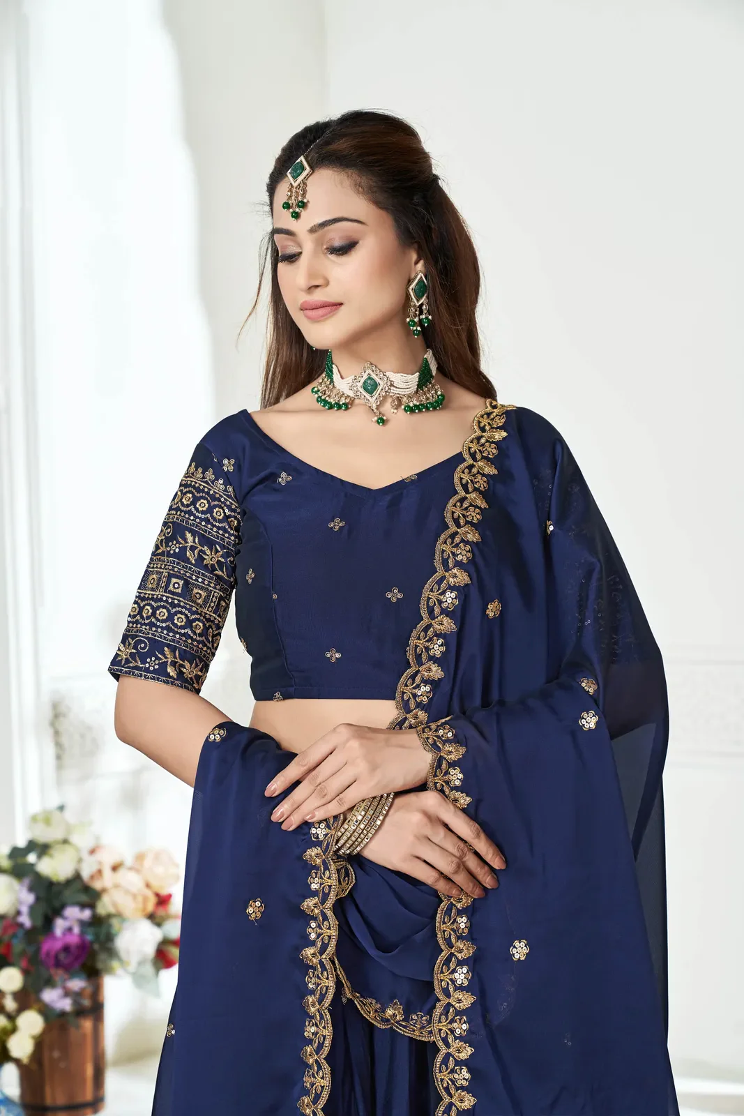 Women's Embroidered Shimmer Lehenga Choli with Sequins Work Nisarg HaldiRango - Image 32