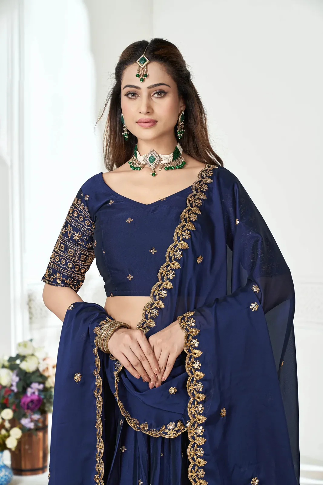 Women's Embroidered Shimmer Lehenga Choli with Sequins Work Nisarg HaldiRango - Image 33