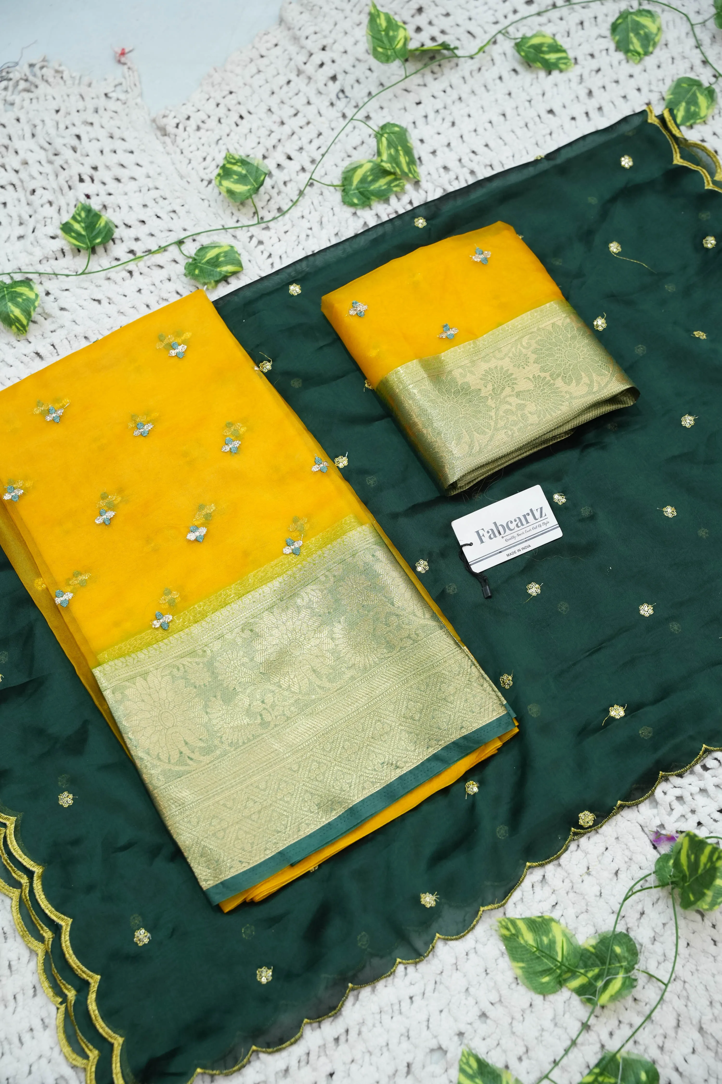 Women's Half Saree Organza with Embroidered work and Rangoli Dupatta OrganzaButti - Image 29