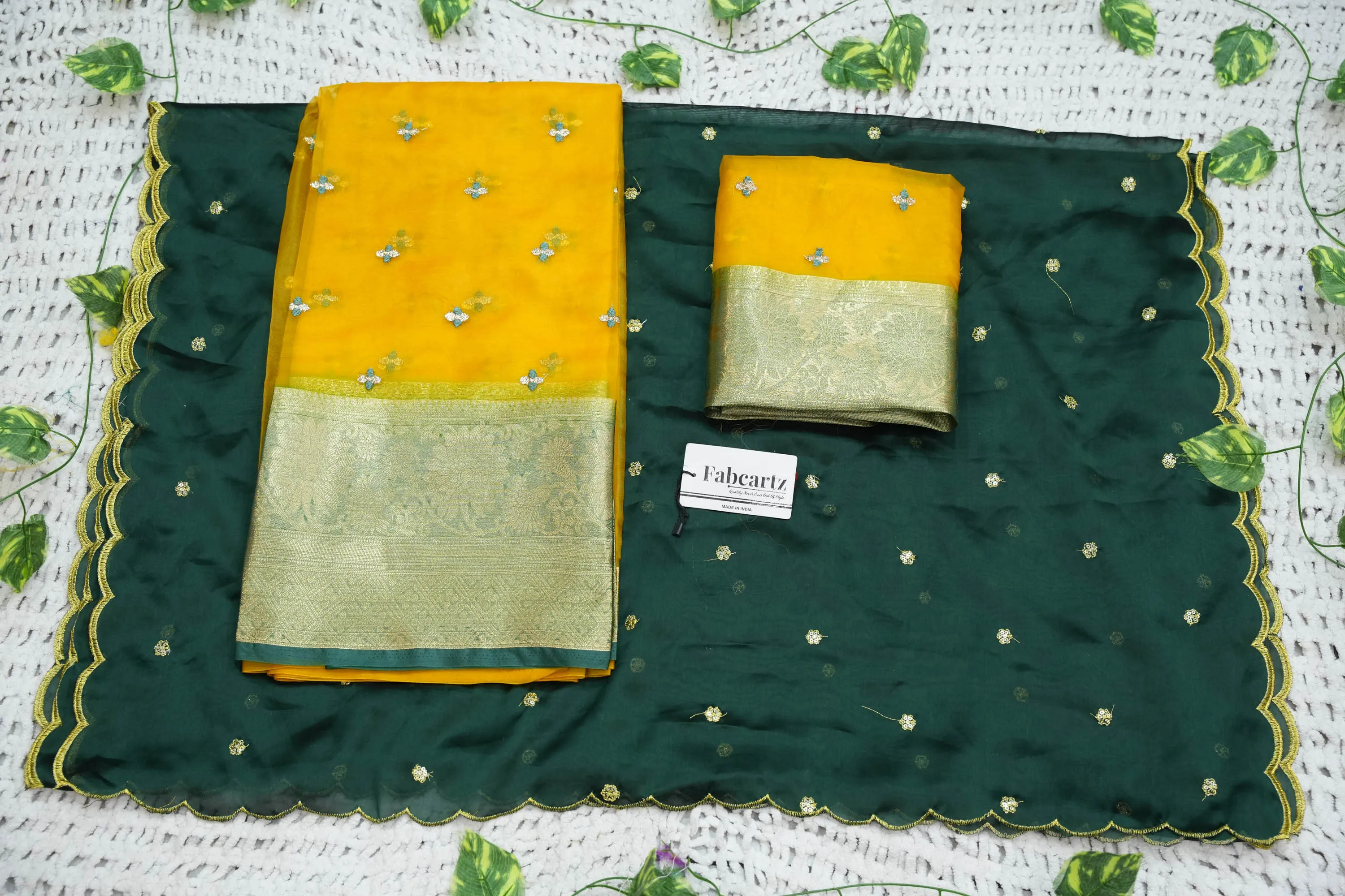 Women's Half Saree Organza with Embroidered work and Rangoli Dupatta OrganzaButti - Image 30