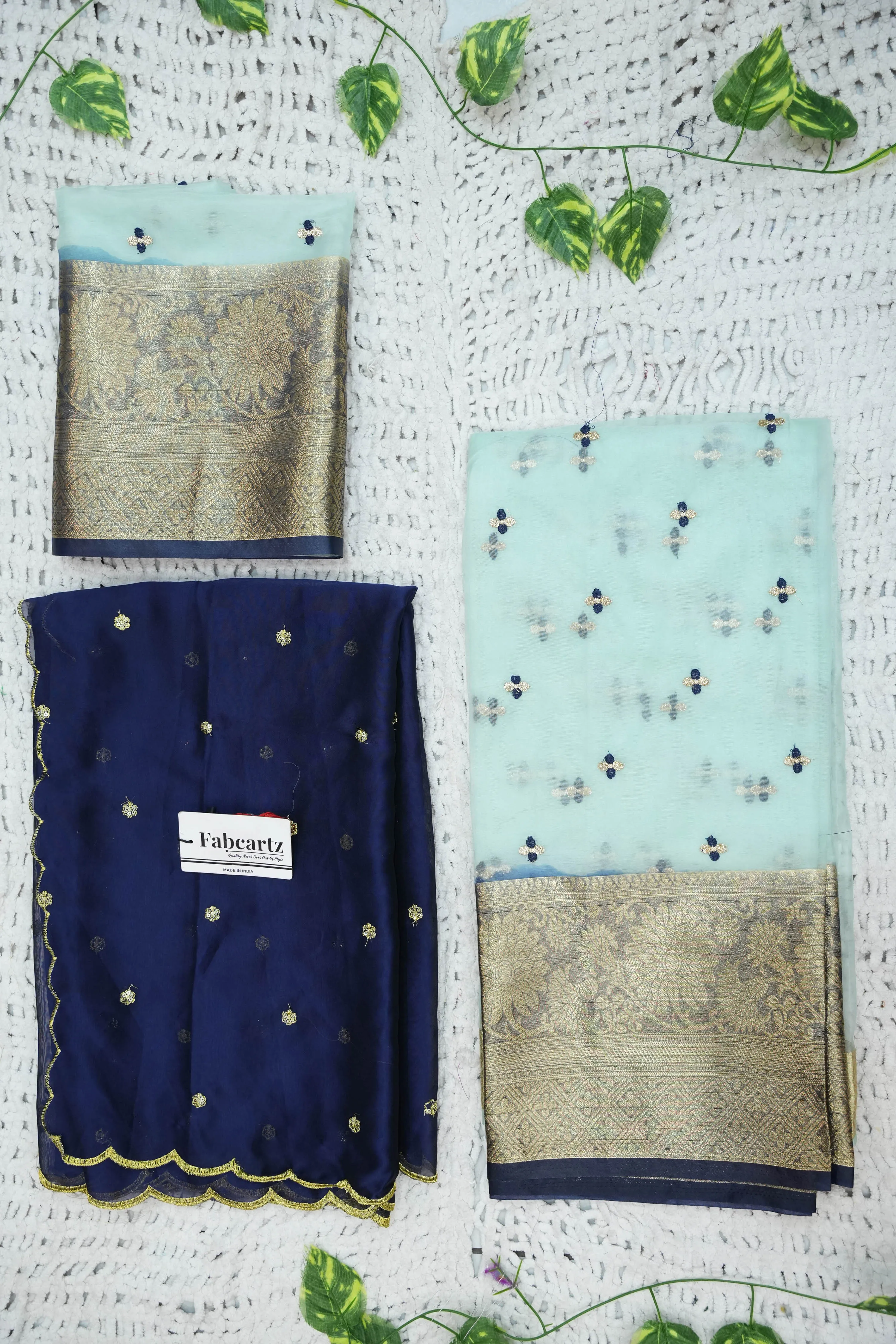 Women's Half Saree Organza with Embroidered work and Rangoli Dupatta OrganzaButti - Image 31