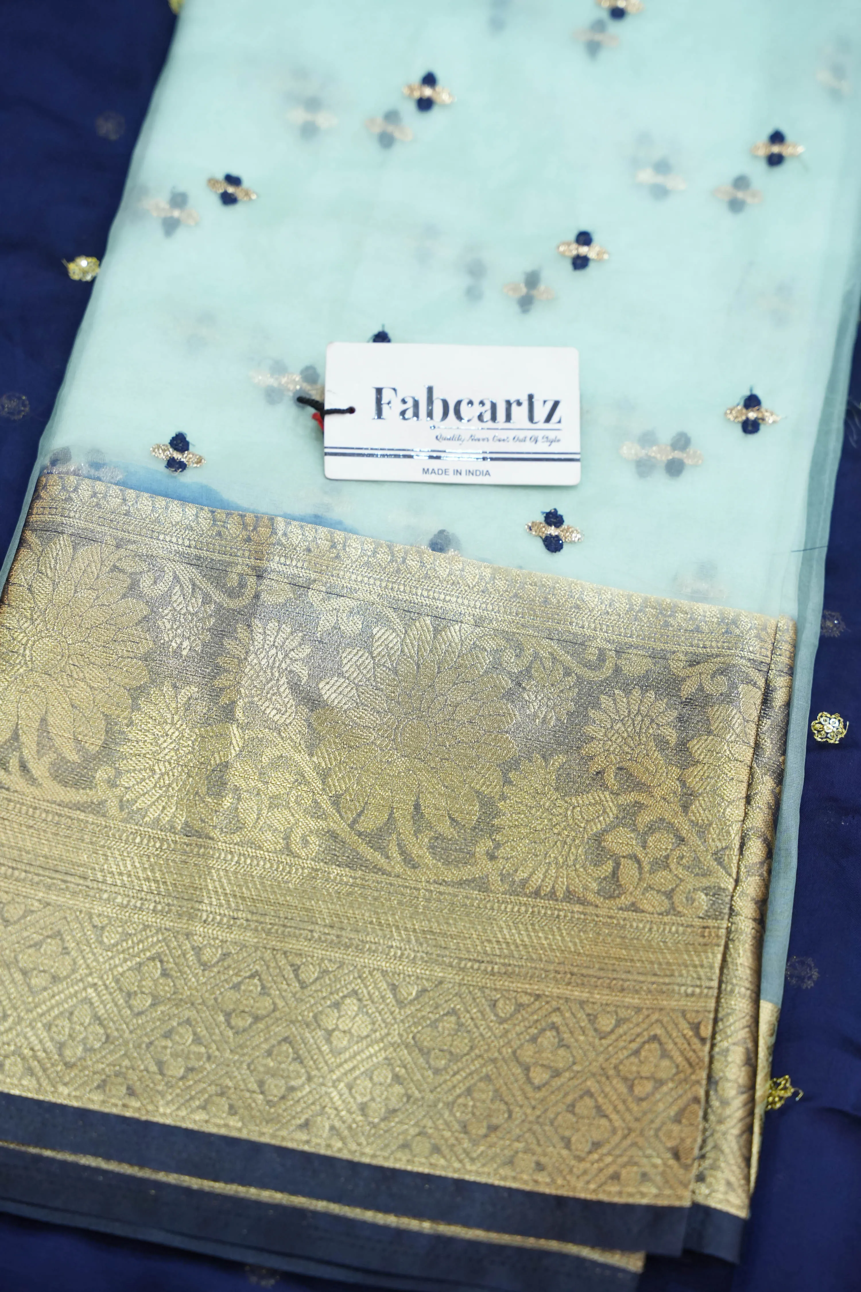 Women's Half Saree Organza with Embroidered work and Rangoli Dupatta OrganzaButti - Image 33