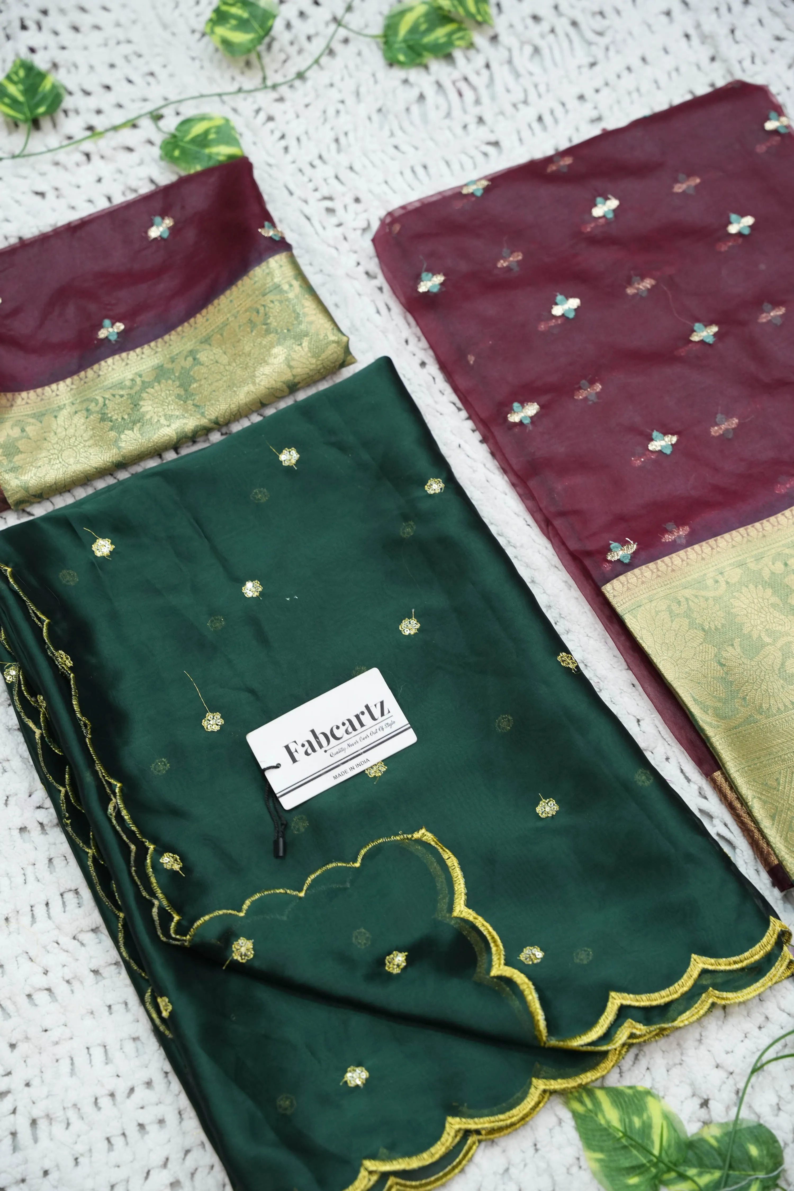 Women's Half Saree Organza with Embroidered work and Rangoli Dupatta OrganzaButti - Image 48
