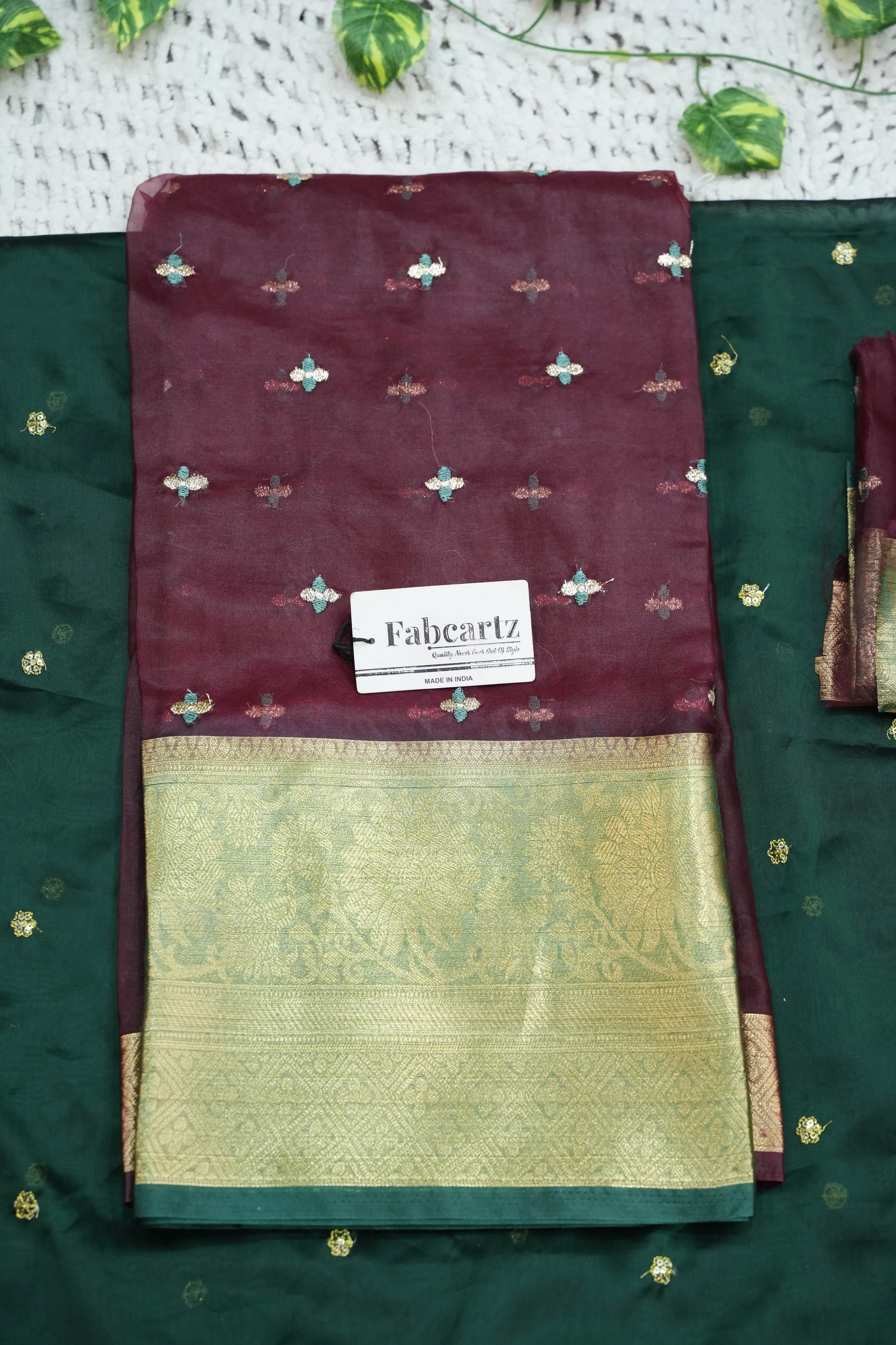 Women's Half Saree Organza with Embroidered work and Rangoli Dupatta OrganzaButti - Image 50