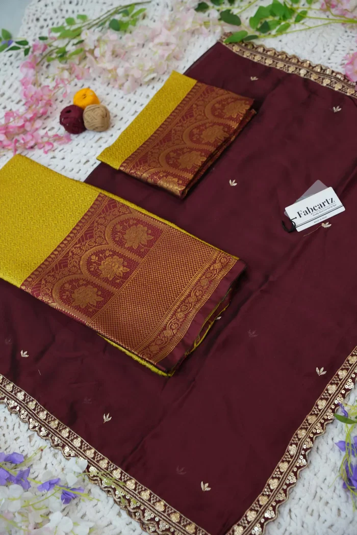 Women's Woven Design zari work Half Saree with Embroidered Blouse and Dupatta Oye!!Pattu - Image 46