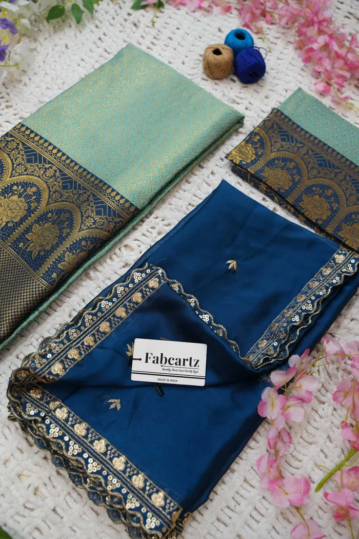 Women's Woven Design zari work Half Saree with Embroidered Blouse and Dupatta Oye!!Pattu - Image 53