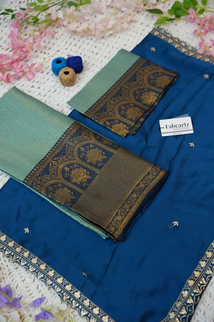 Women's Woven Design zari work Half Saree with Embroidered Blouse and Dupatta Oye!!Pattu - Image 55