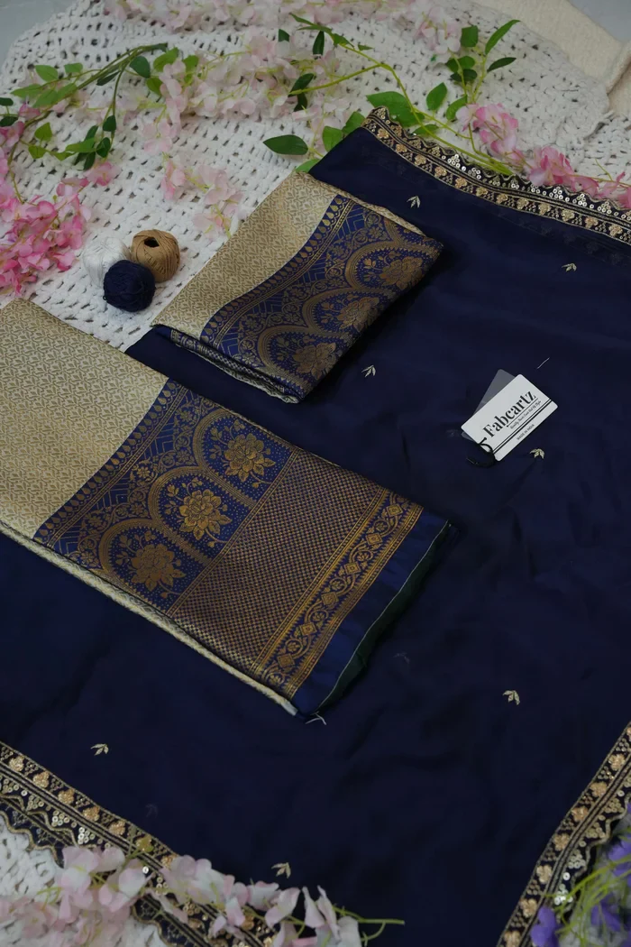 Women's Woven Design zari work Half Saree with Embroidered Blouse and Dupatta Oye!!Pattu - Image 63