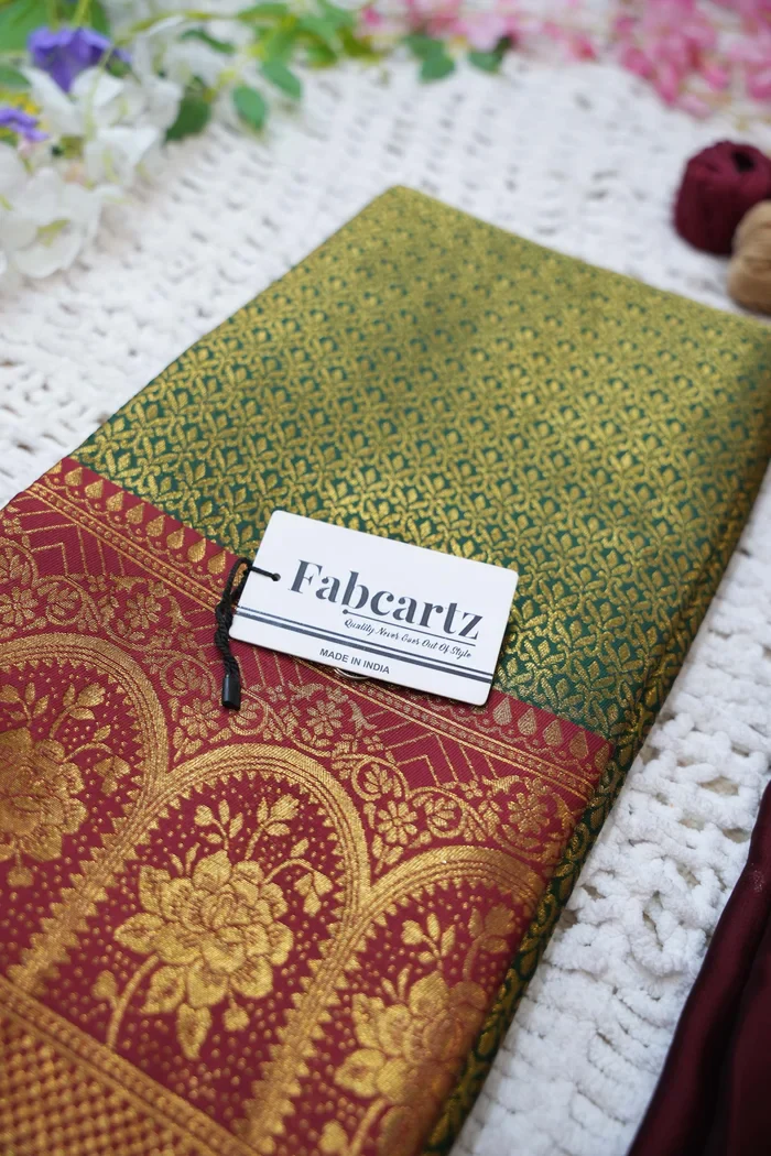 Women's Woven Design zari work Half Saree with Embroidered Blouse and Dupatta Oye!!Pattu - Image 70
