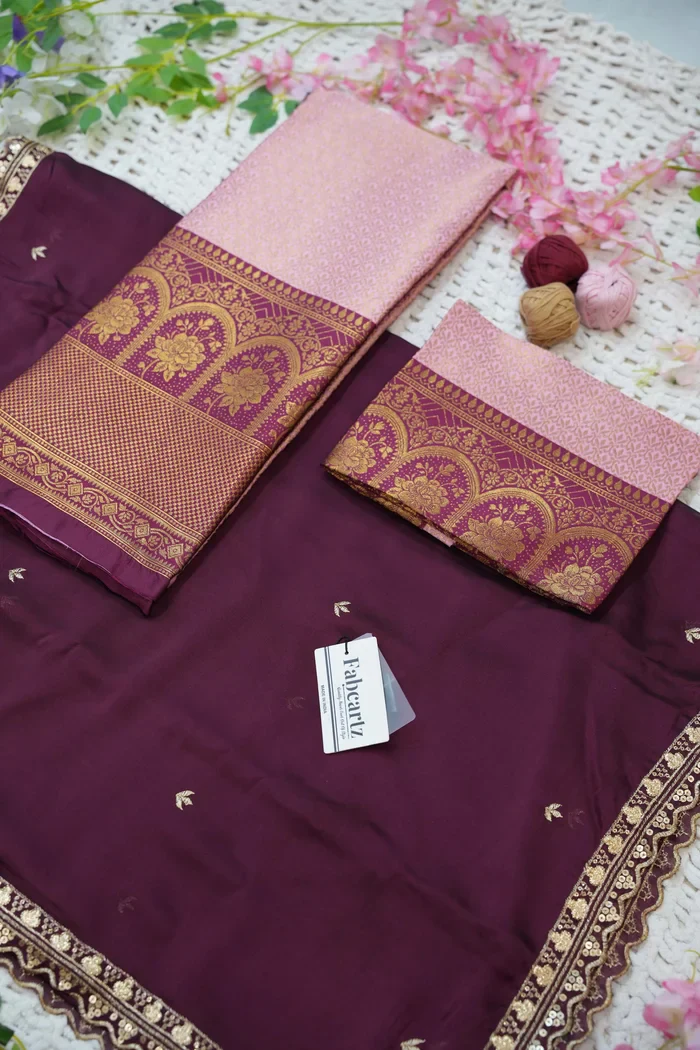 Women's Woven Design zari work Half Saree with Embroidered Blouse and Dupatta Oye!!Pattu - Image 80
