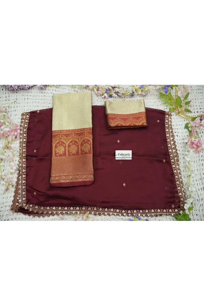 Women's Woven Design zari work Half Saree with Embroidered Blouse and Dupatta Oye!!Pattu - Image 107