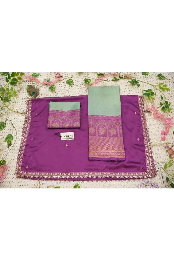 Women's Woven Design zari work Half Saree with Embroidered Blouse and Dupatta Oye!!Pattu - Image 76