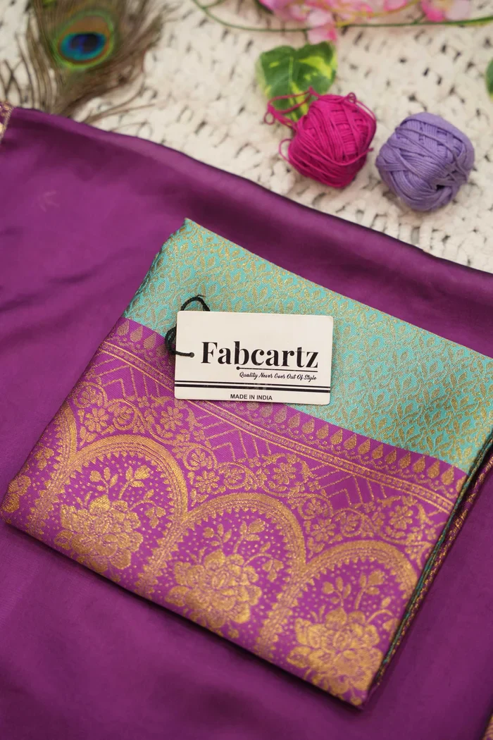 Women's Woven Design zari work Half Saree with Embroidered Blouse and Dupatta Oye!!Pattu - Image 79