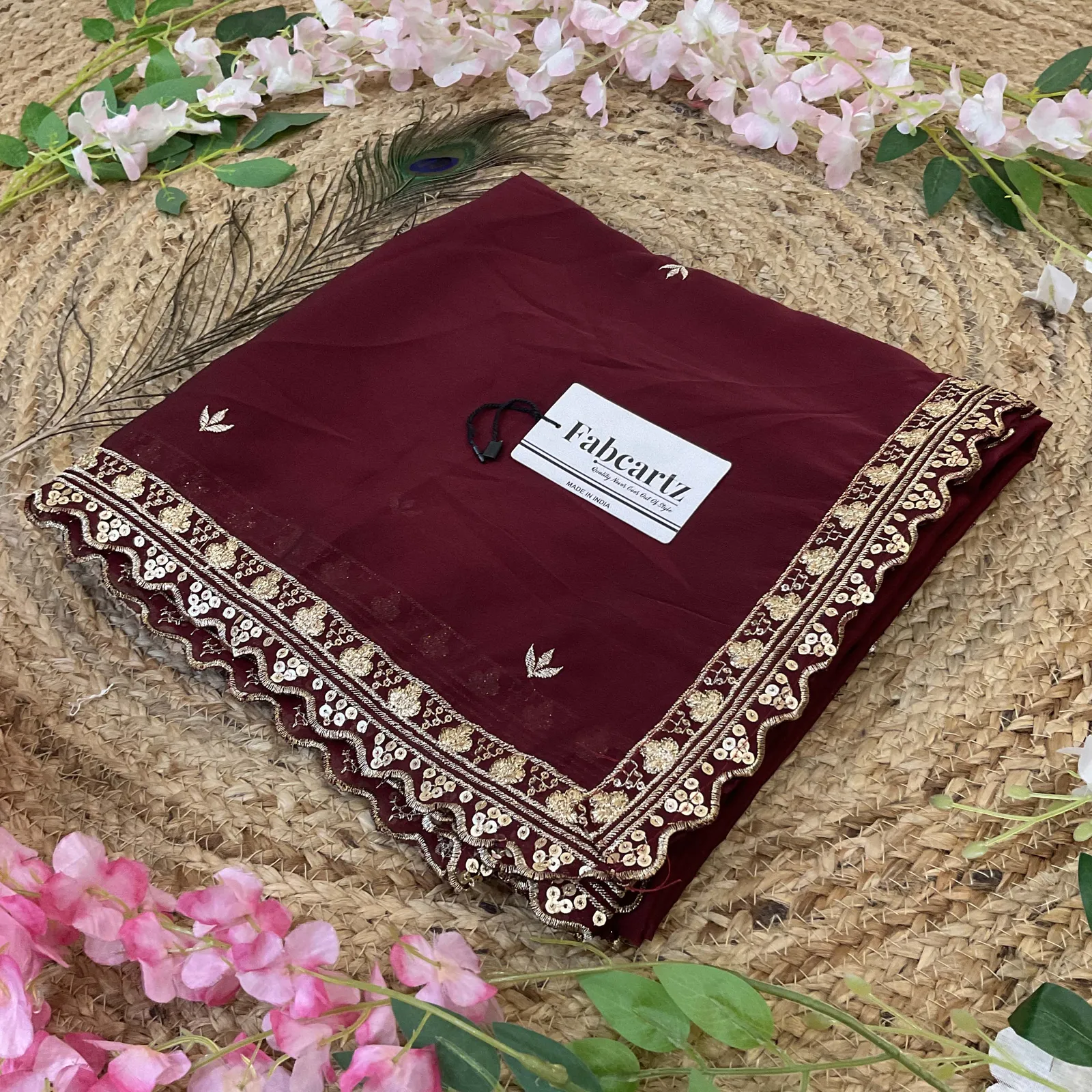 Beautiful Embroidery work Rangoli Dupatta for women | Only Dupatta OyeDup - Image 10