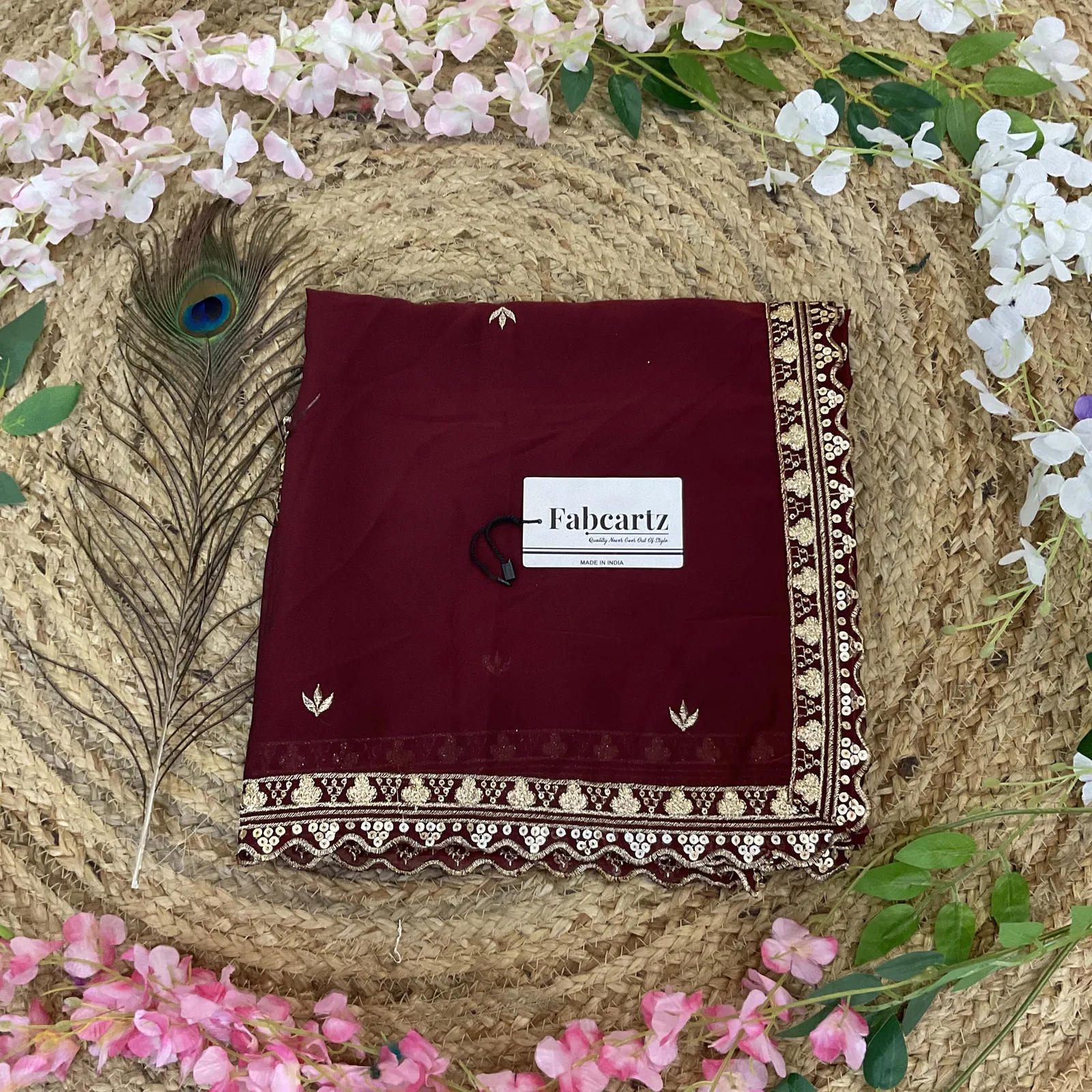 Beautiful Embroidery work Rangoli Dupatta for women | Only Dupatta OyeDup - Image 11