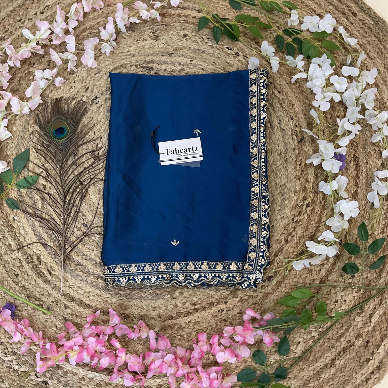 Beautiful Embroidery work Rangoli Dupatta for women | Only Dupatta OyeDup - Image 12