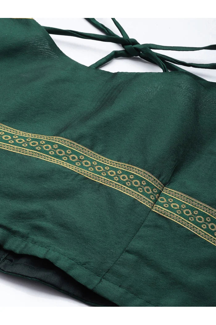 Women's Woven Design zari work Half Saree with Embroidered Blouse and Dupatta PhoolJhadi - Image 5