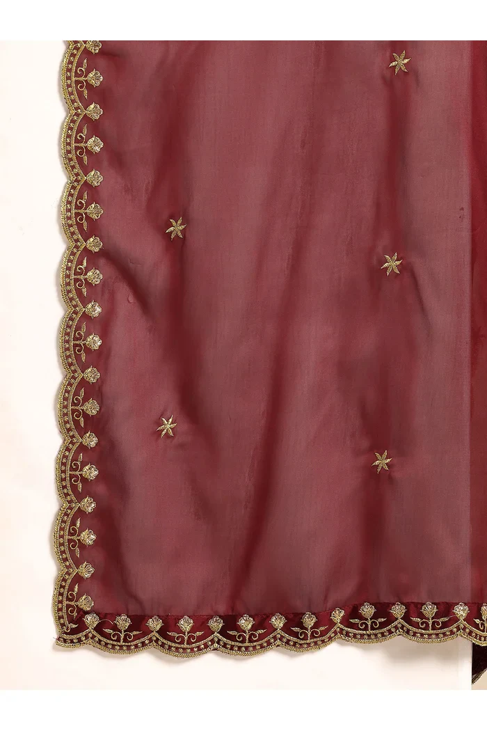 Women's Woven Design zari work Half Saree with Embroidered Blouse and Dupatta PhoolJhadi - Image 9