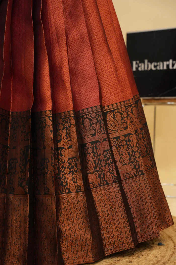 Women's Woven Design zari work Half Saree with Embroidered Blouse and Dupatta PihuPattu - Image 15