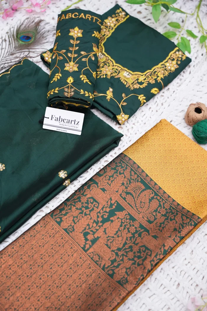 Women's Woven Design zari work Half Saree with Embroidered Blouse and Dupatta PihuPattu - Image 50