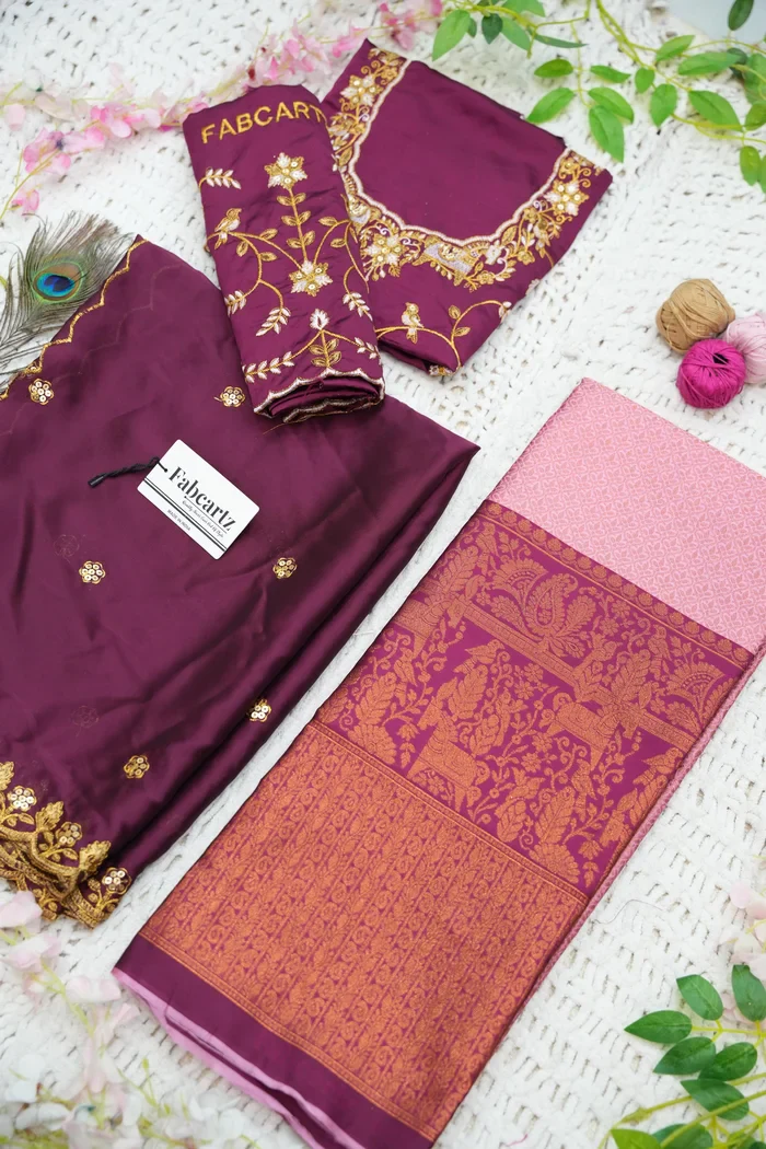 Women's Woven Design zari work Half Saree with Embroidered Blouse and Dupatta PihuPattu - Image 81