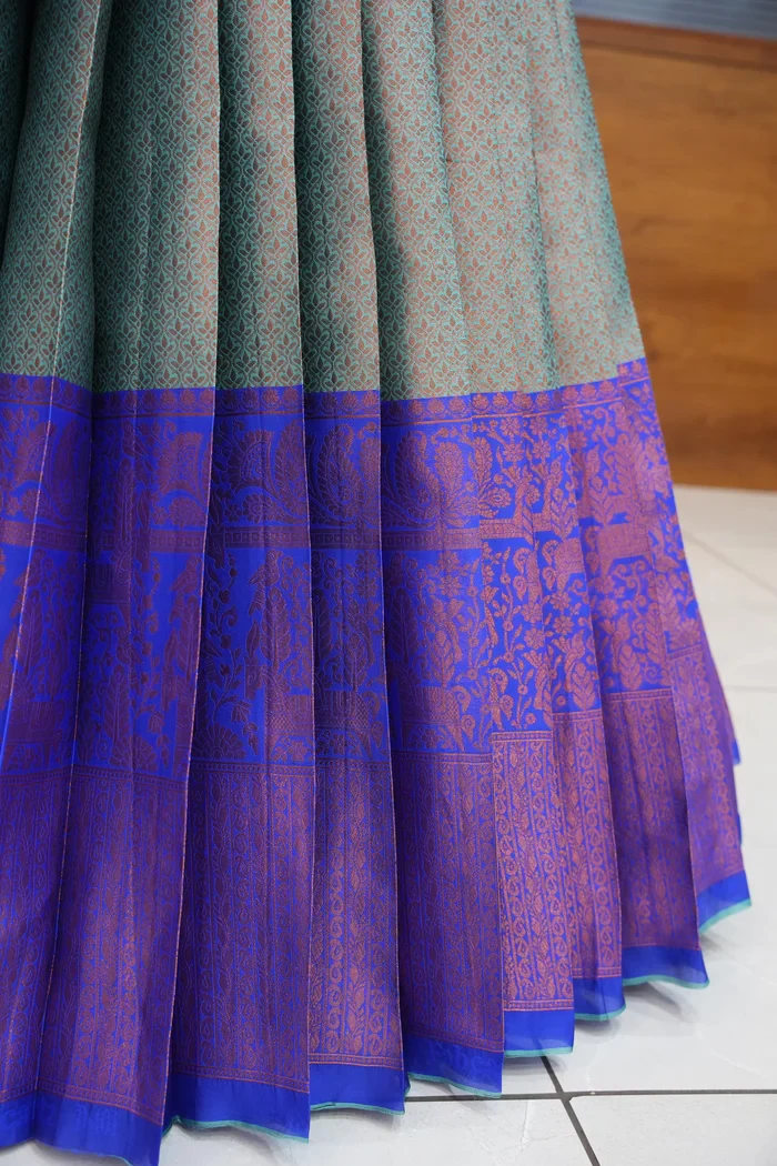 Women's Woven Design zari work Half Saree with Embroidered Blouse and Dupatta PihuPattu - Image 13