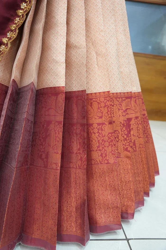 Women's Woven Design zari work Half Saree with Embroidered Blouse and Dupatta PihuPattu - Image 16