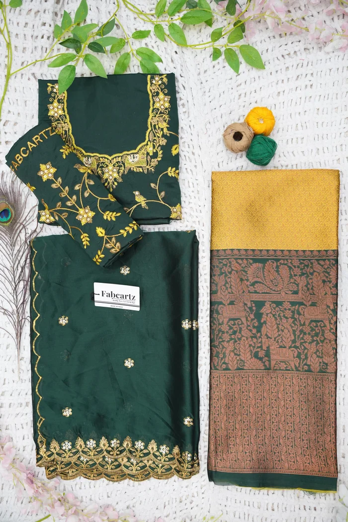 Women's Woven Design zari work Half Saree with Embroidered Blouse and Dupatta PihuPattu - Image 19