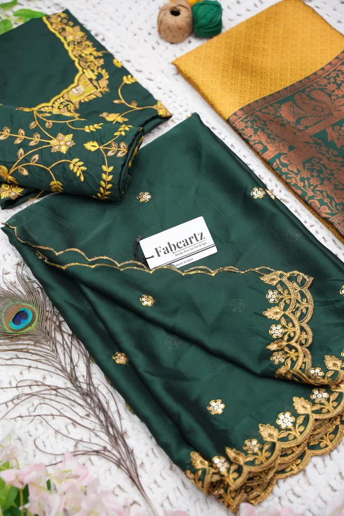 Women's Woven Design zari work Half Saree with Embroidered Blouse and Dupatta PihuPattu - Image 20