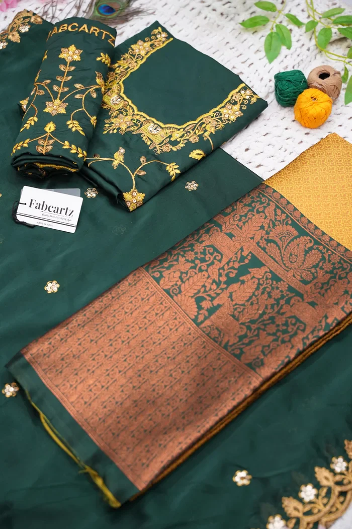 Women's Woven Design zari work Half Saree with Embroidered Blouse and Dupatta PihuPattu - Image 24