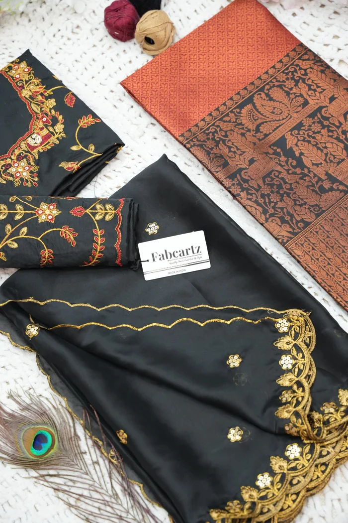 Women's Woven Design zari work Half Saree with Embroidered Blouse and Dupatta PihuPattu - Image 28