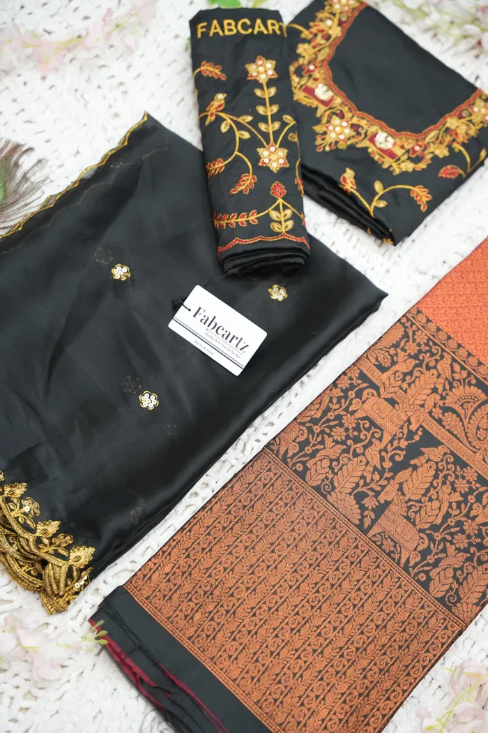 Women's Woven Design zari work Half Saree with Embroidered Blouse and Dupatta PihuPattu - Image 29