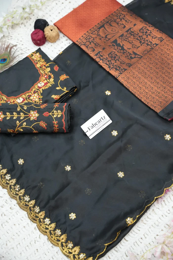 Women's Woven Design zari work Half Saree with Embroidered Blouse and Dupatta PihuPattu - Image 31