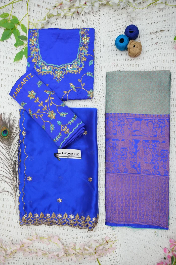 Women's Woven Design zari work Half Saree with Embroidered Blouse and Dupatta PihuPattu - Image 35