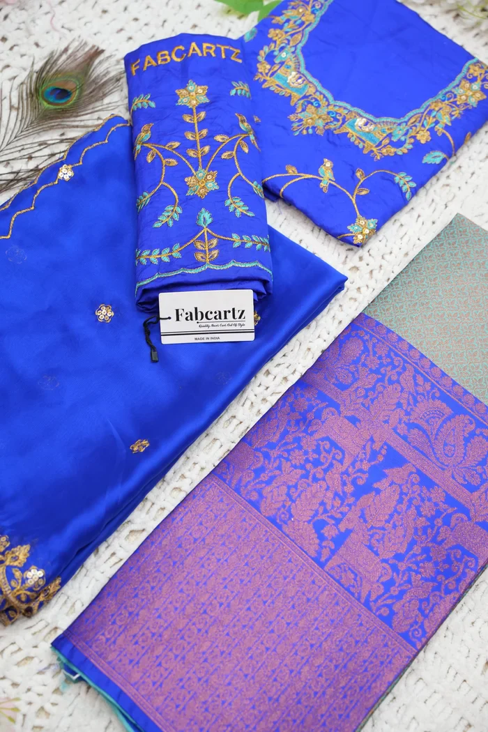 Women's Woven Design zari work Half Saree with Embroidered Blouse and Dupatta PihuPattu - Image 36