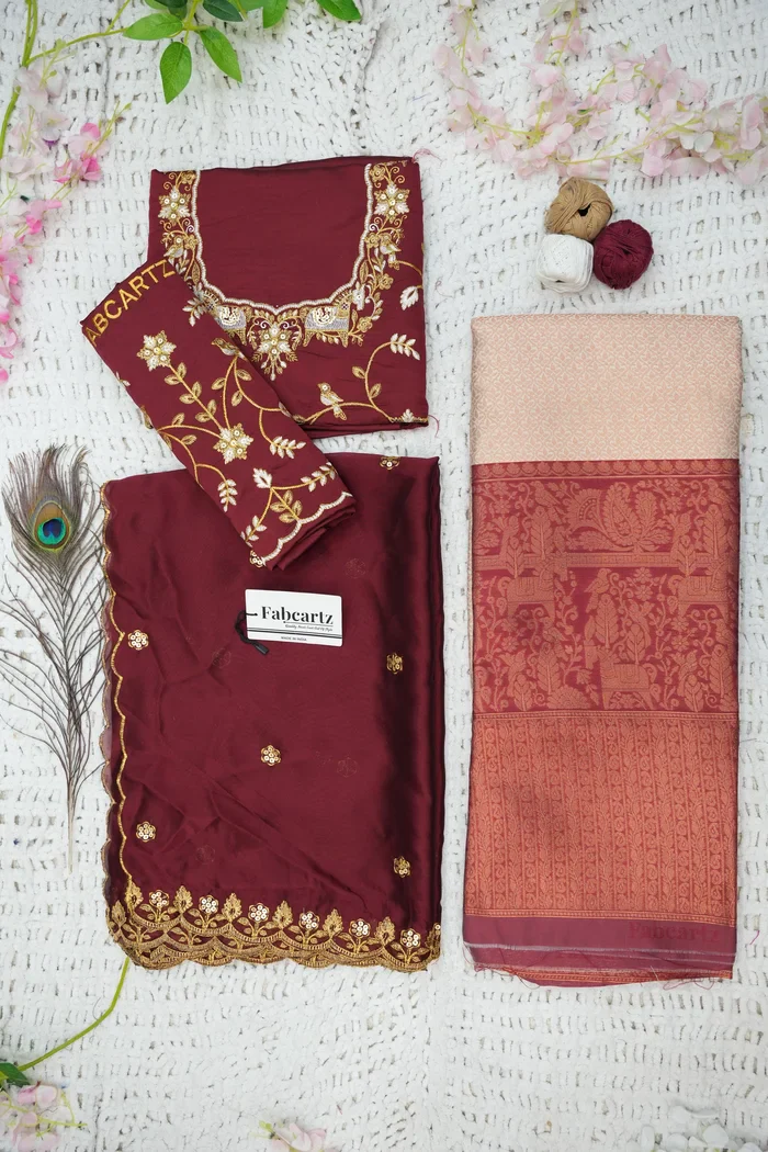 Women's Woven Design zari work Half Saree with Embroidered Blouse and Dupatta PihuPattu - Image 42