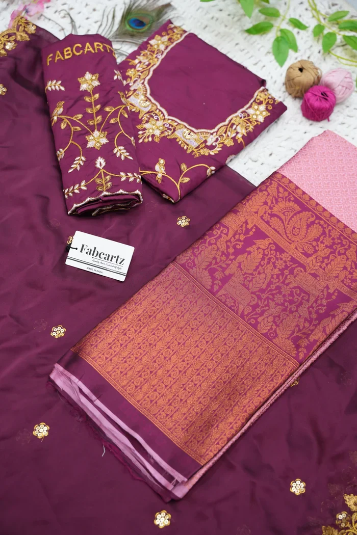 Women's Woven Design zari work Half Saree with Embroidered Blouse and Dupatta PihuPattu - Image 54