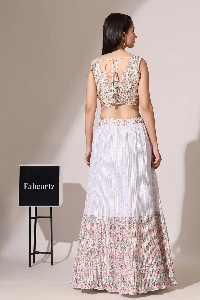 Women's Embroidered Satin Lehenga Choli with Sequins Work PlusMinus Jacq - Image 47