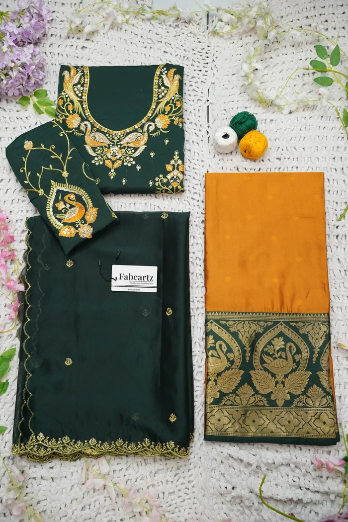 Women's Woven Design zari work Half Saree with Embroidered Blouse and Dupatta Pragna - Image 39
