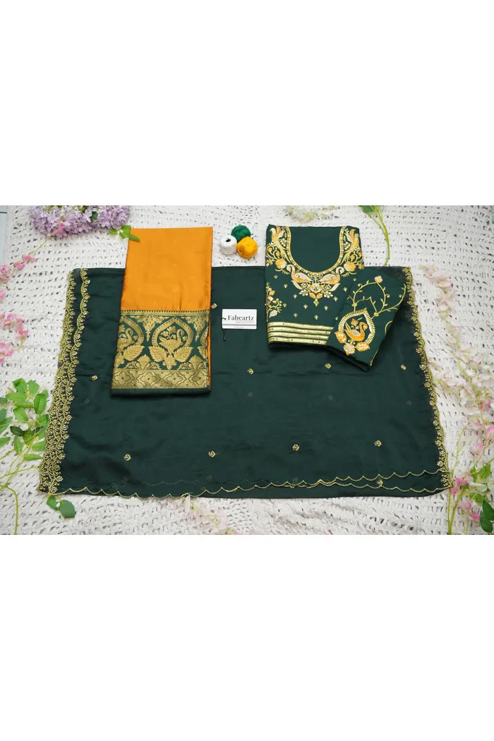 Women's Woven Design zari work Half Saree with Embroidered Blouse and Dupatta Pragna - Image 45