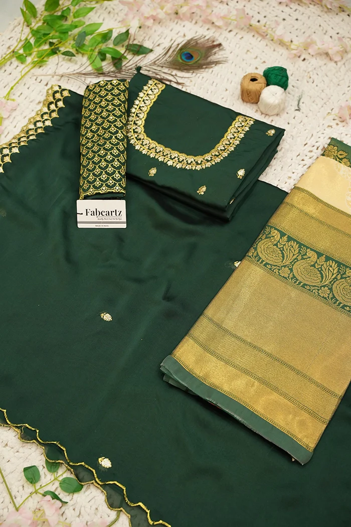 Women's Woven Design zari work Half Saree with Embroidered Blouse and Dupatta Pranavi - Image 64