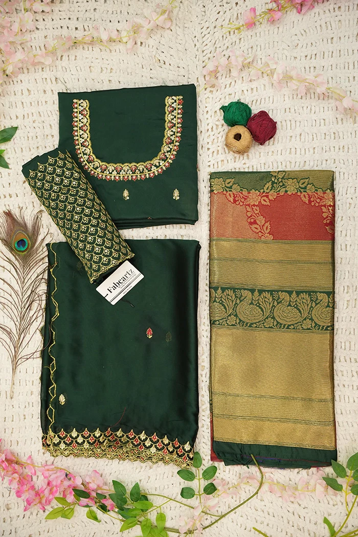 Women's Woven Design zari work Half Saree with Embroidered Blouse and Dupatta Pranavi - Image 67