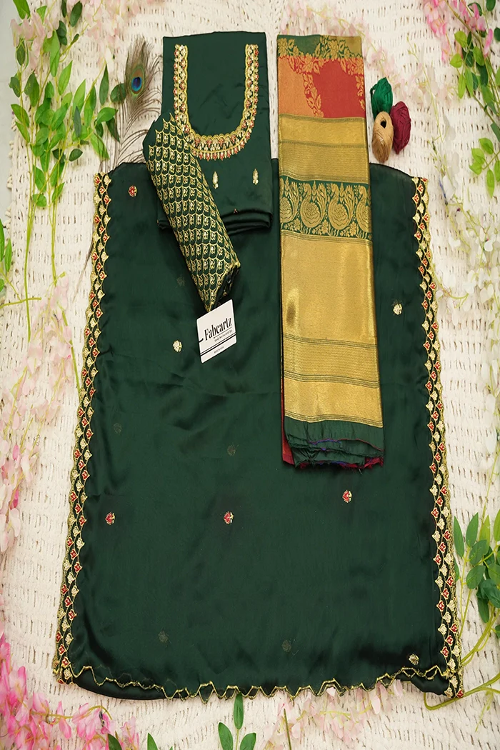Women's Woven Design zari work Half Saree with Embroidered Blouse and Dupatta Pranavi - Image 74