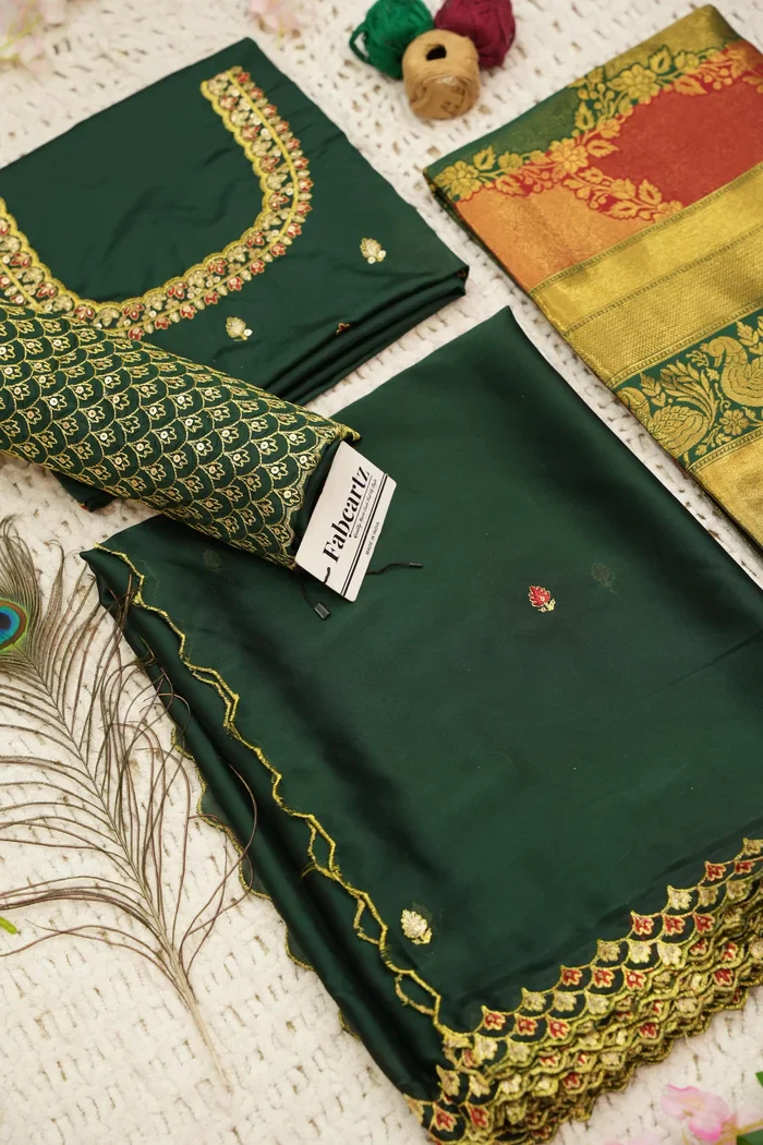 Women's Woven Design zari work Half Saree with Embroidered Blouse and Dupatta Pranavi - Image 21