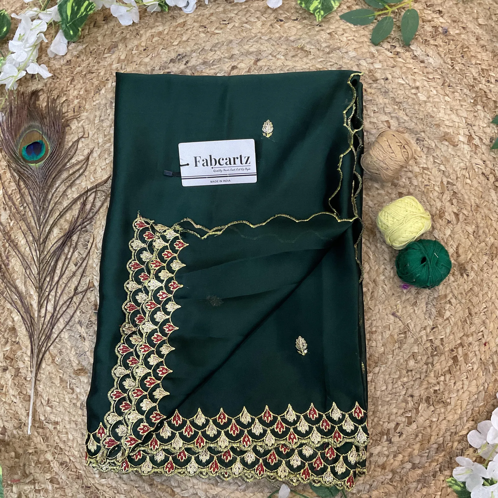 Beautiful Embroidery work Rangoli Dupatta for women | Only Dupatta PranaviDup - Image 4